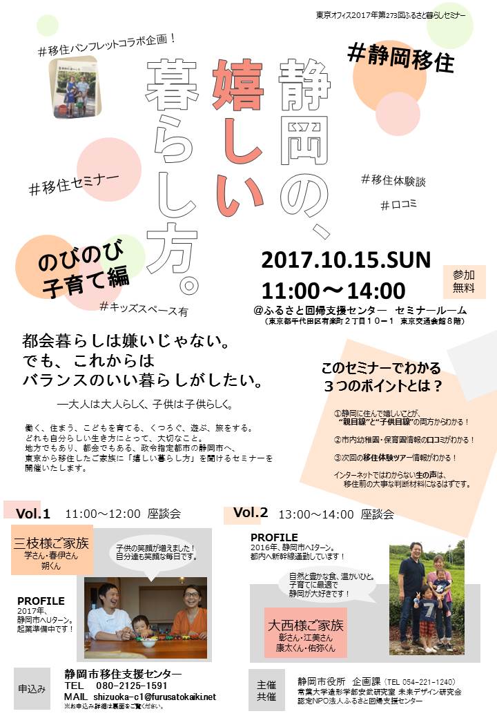 『静岡の、嬉しい暮らし方。』セミナー | 移住関連イベント情報