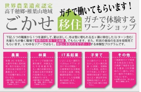 【宮崎県】五ヶ瀬町:ガチで体験するワークショップ | 移住関連イベント情報