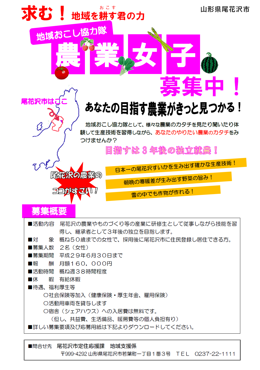 【山形県尾花沢市】平成29年度 地域おこし協力隊 募集！ | 移住関連イベント情報