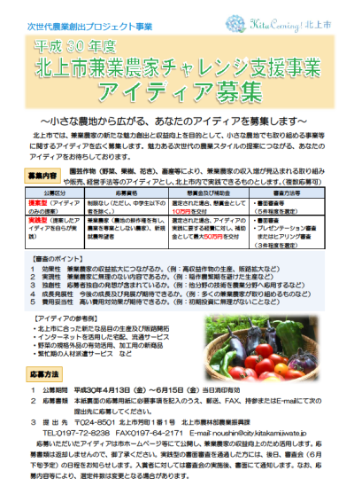 北上市兼業農家チャレンジ支援事業を実施します | 移住関連イベント情報