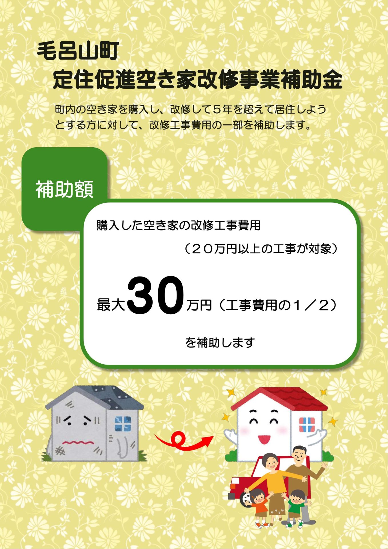 毛呂山町 定住促進空き家等改修事業補助金 | 地域のトピックス