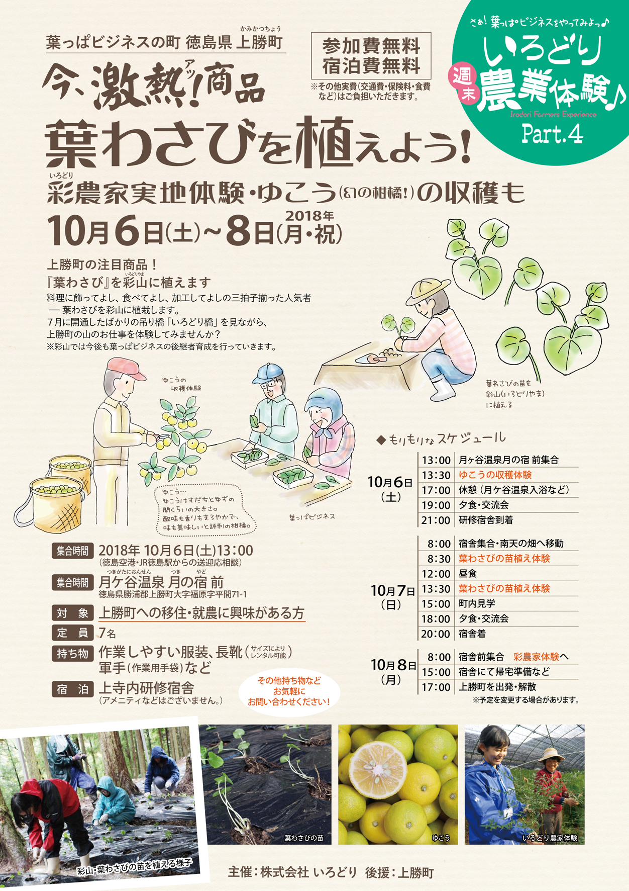 上勝町 いろどり週末農業体験 Part.4<br>~葉わさびを植えよう!~ | 移住関連イベント情報