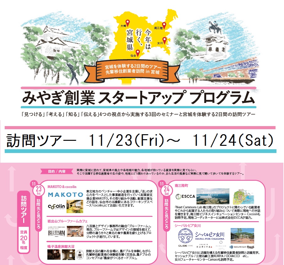 【参加者募集】みやぎ訪問ツアーを開催します! | 移住関連イベント情報