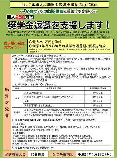 いわて産業人材奨学金返還支援制度のご案内 | 移住関連イベント情報