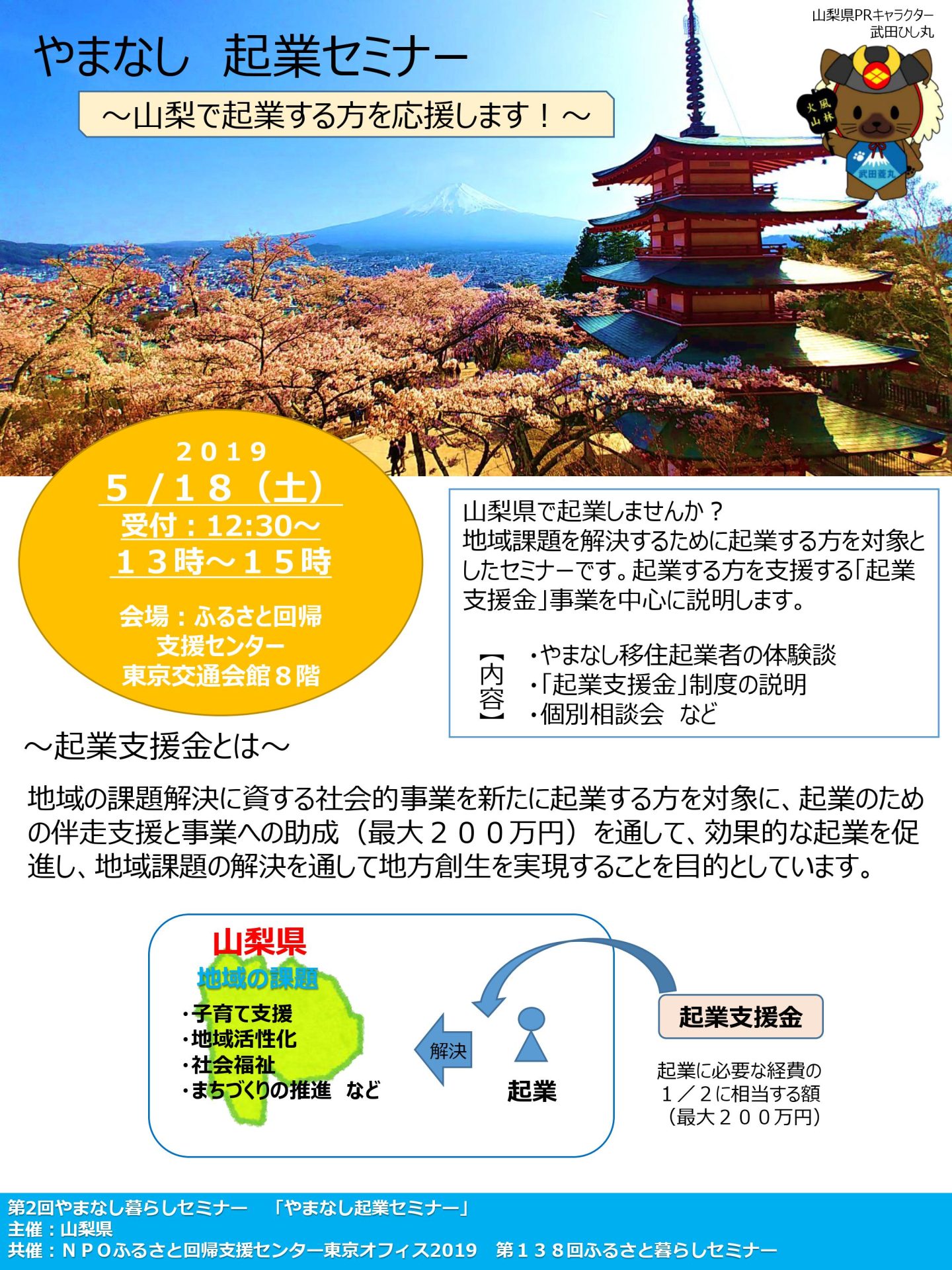 第2回やまなし暮らしセミナー 「やまなし起業セミナー」 | 移住関連イベント情報