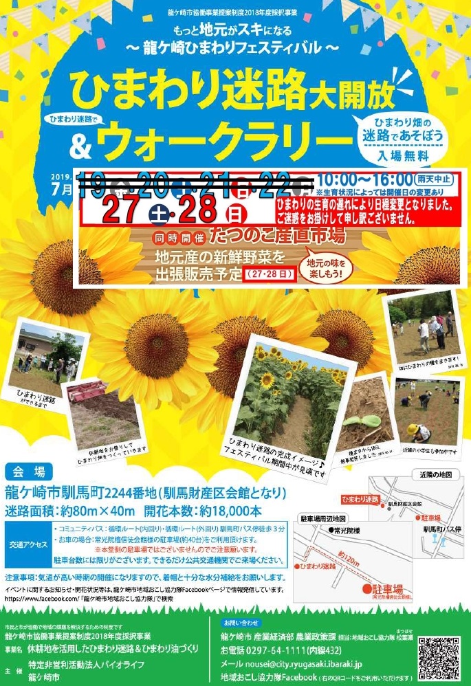 ?ひまわり迷路大開放&ウォークラリー? | 移住関連イベント情報