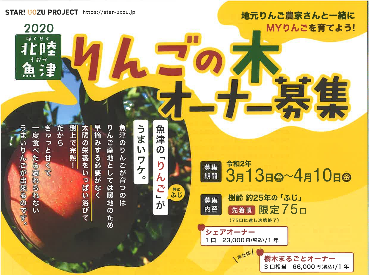 りんごの木のオーナーになりませんか。【富山県・魚津市】 | 地域のトピックス