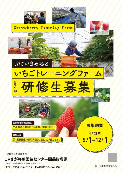 いちごトレーニングファーム　第4期 研修生募集締切は12月１日です　 | 地域のトピックス