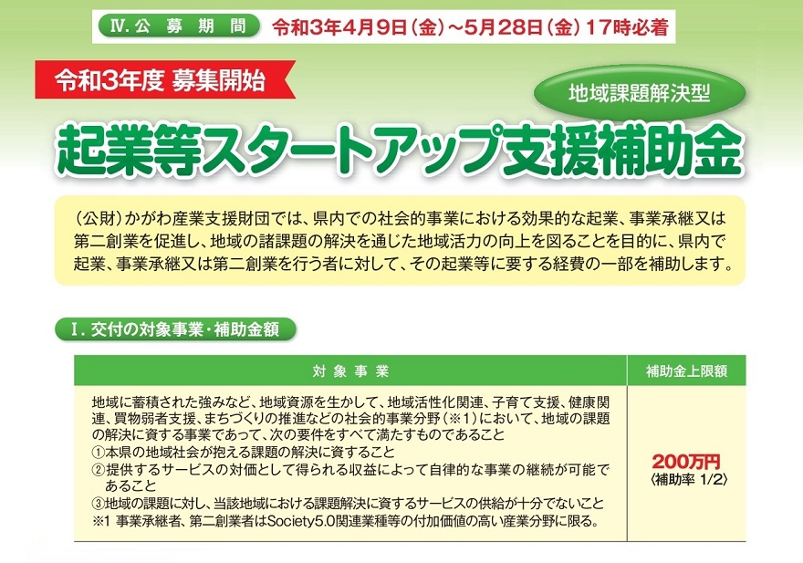 令和3年度 起業等スタートアップ支援補助金(地域課題解決型) | 地域のトピックス