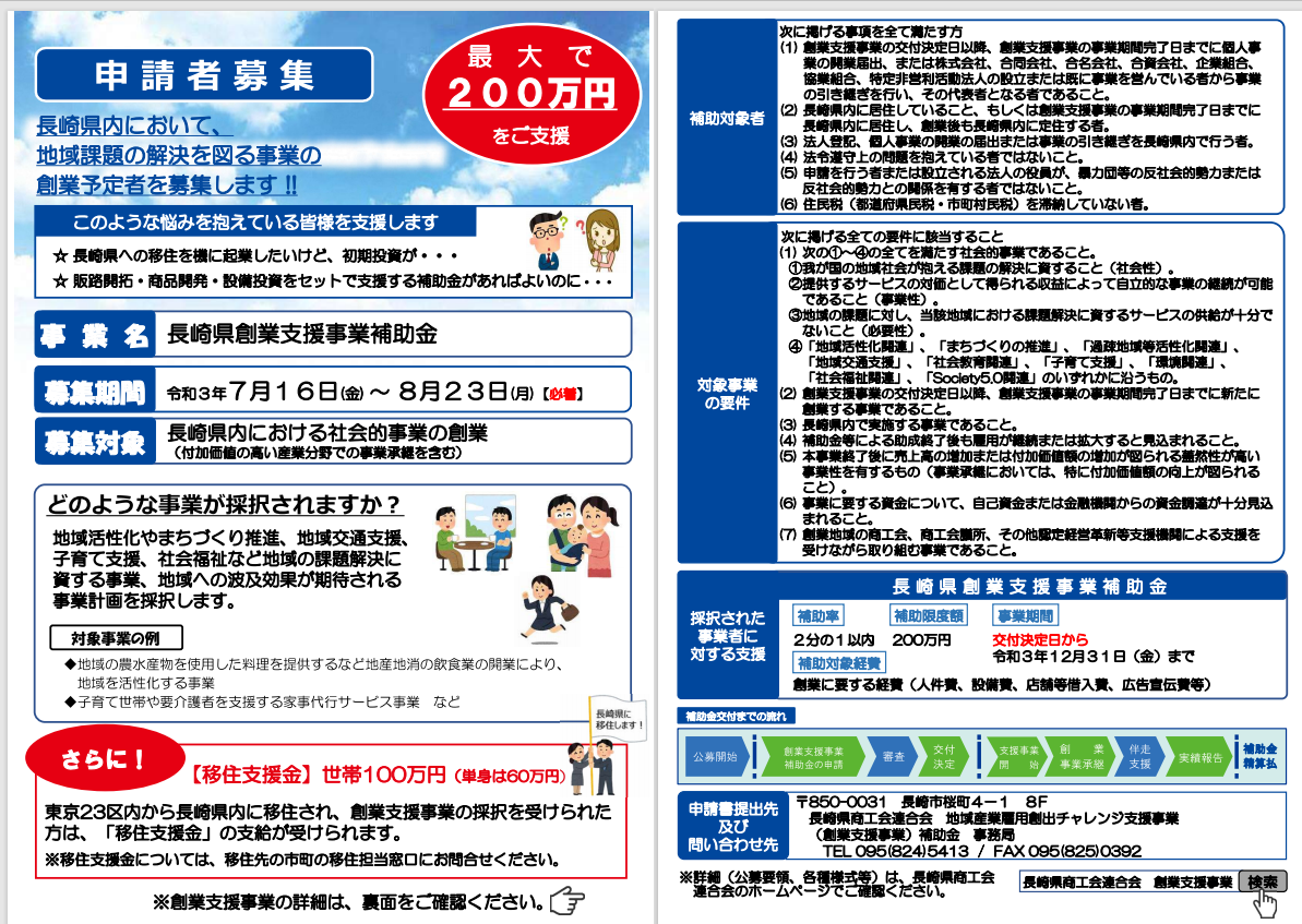 地域産業雇用創出チャレンジ支援事業（創業支援事業）の事業者募集中！ | 地域のトピックス