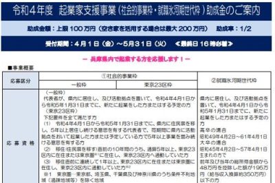 【5/31締切り！】起業家支援事業助成金（社会的事業枠［一般・東京23区］／就職氷河期世代枠 ) | 地域のトピックス