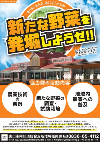 【山口市】「新たな野菜を発掘しようぜ！」＜地域おこし協力隊募集＞ | 移住関連イベント情報