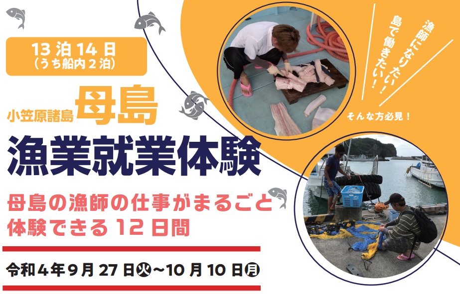 【小笠原諸島母島】漁業就業体験募集中! | 地域のトピックス