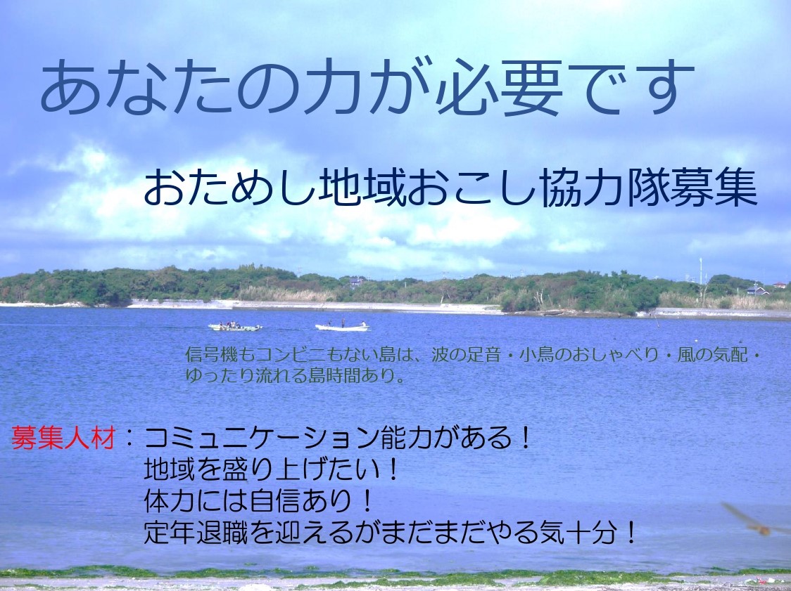 【あいちの離島・佐久島】おためし地域おこし協力隊募集 | 移住関連イベント情報