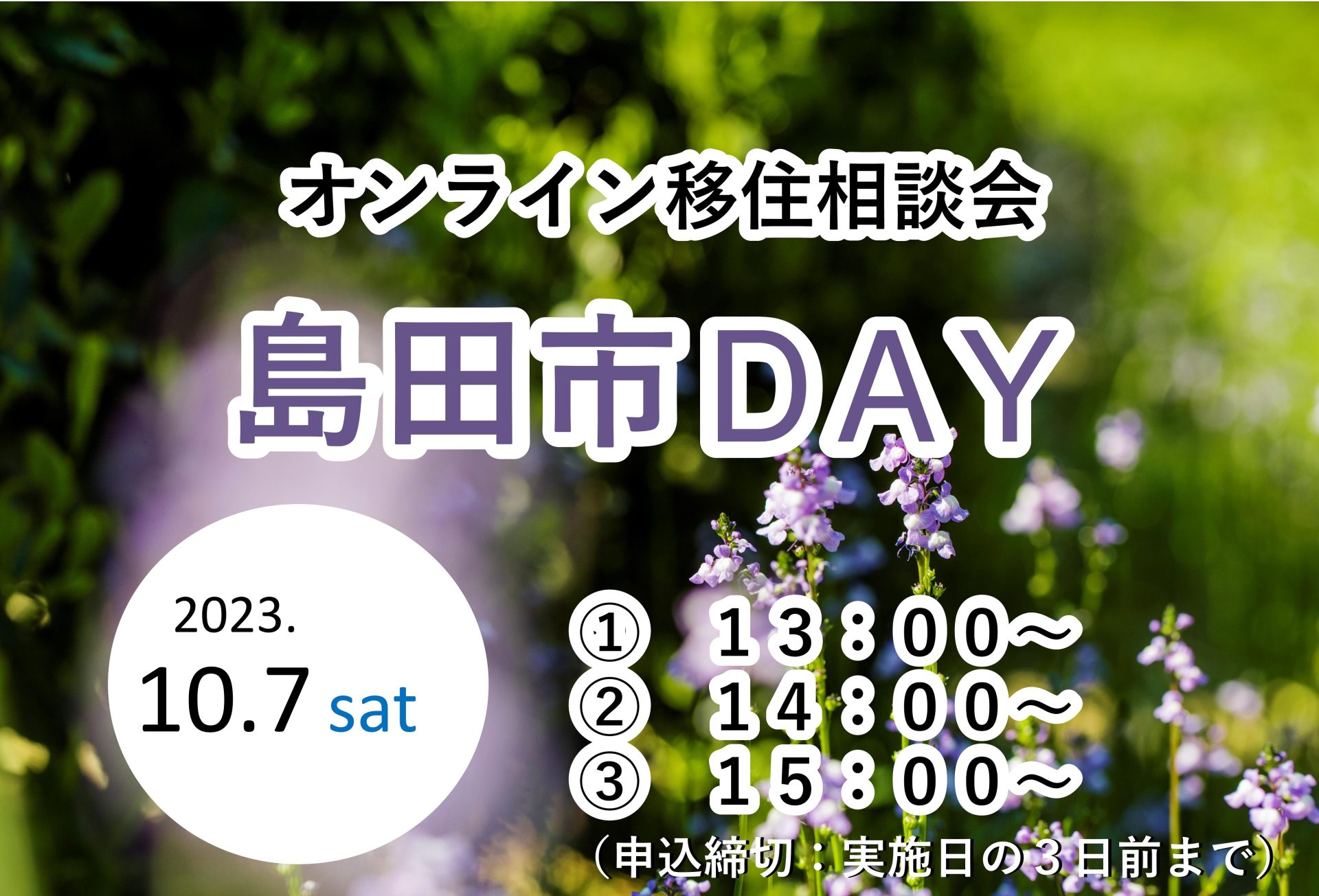 オンライン移住相談会「島田市DAY」 | 移住関連イベント情報