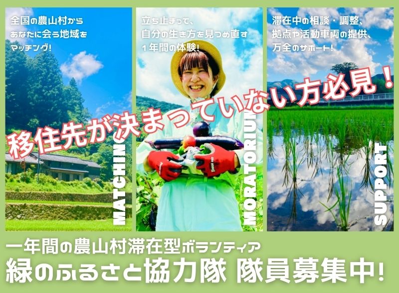 1年間の農山村滞在型ボランティアで、自分に合った生き方を見つける。緑のふるさと協力隊！ | 地域のトピックス