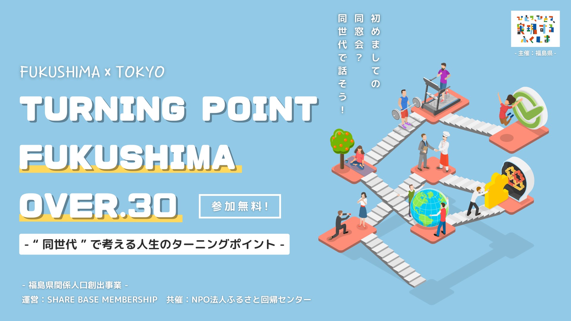 TURNING POINT FUKUSHIMA OVER.30 ~”同世代”で考える人生のターニングポイント~ | 移住関連イベント情報
