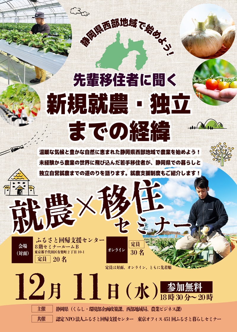 静岡県西部地域で始めよう!先輩移住者に聞く新規就農・独立までの経緯 | 移住関連イベント情報