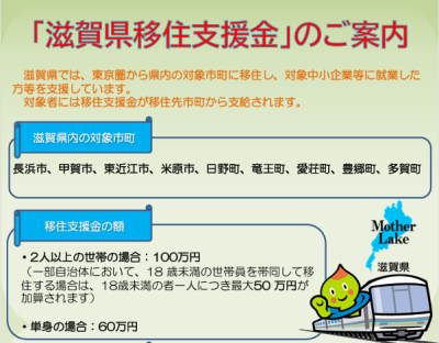【滋賀県】令和７年度移住支援金制度のご案内 | 地域のトピックス