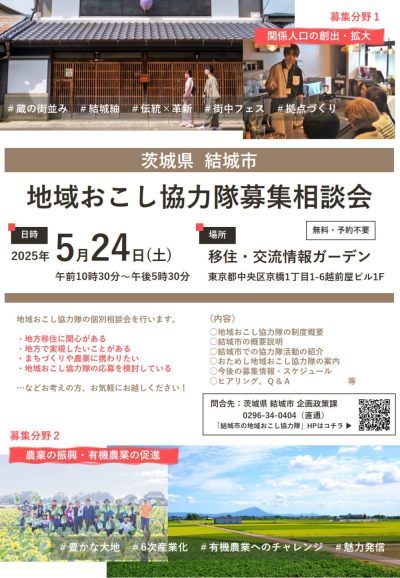 地域おこし協力隊募集相談会【結城市】 | 地域のトピックス