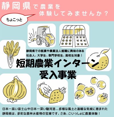 【農業を始めたいあなたへ】まずは静岡県で体験しませんか？ | 地域のトピックス
