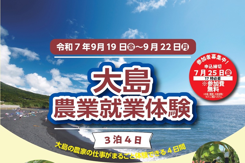 大島で本気の土いじり~育つのは野菜と未来の自分!たっぷり汗をかける4日間~ | 地域のトピックス