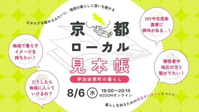 【暮らしを知るためのゆるオンラインイベント】京都ローカル見本帳 ～宇治田原町の暮らし～ | 移住関連イベント情報