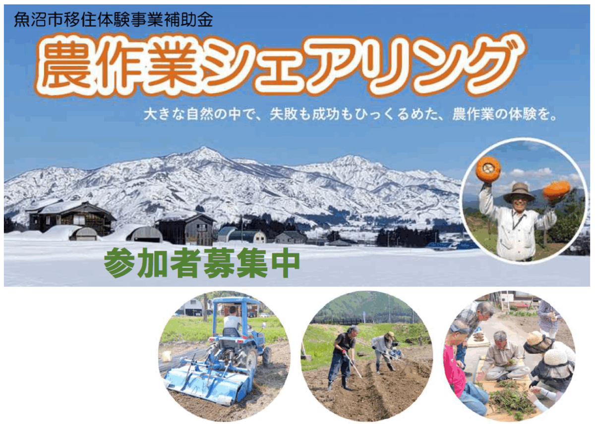【魚沼市】働いた分だけ収穫を分配！「農作業シェアリング」参加者募集中！ | 地域のトピックス