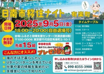宮崎県日南市移住ナイトin有楽町 | 移住関連イベント情報