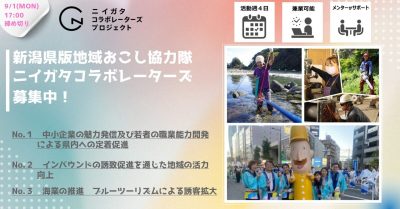 令和７年度ニイガタコラボレーターズ（新潟県地域おこし協力隊）を募集します！ | 地域のトピックス