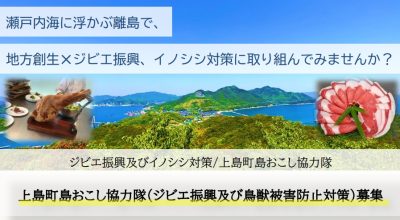 【愛媛県】上島町島おこし協力隊【ジビエ振興及び鳥獣被害防止対策】募集！！ | 地域のトピックス