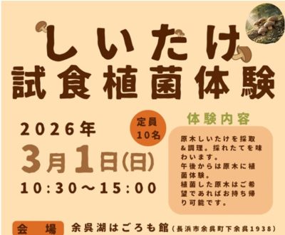しいたけ試食植菌体験in長浜 | 地域のトピックス