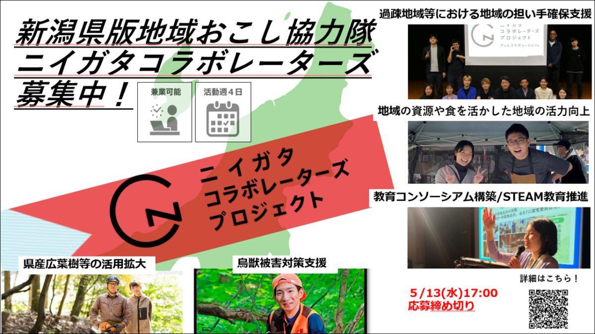 令和８年度ニイガタコラボレーターズ（新潟県地域おこし協力隊）を募集します！ | 地域のトピックス