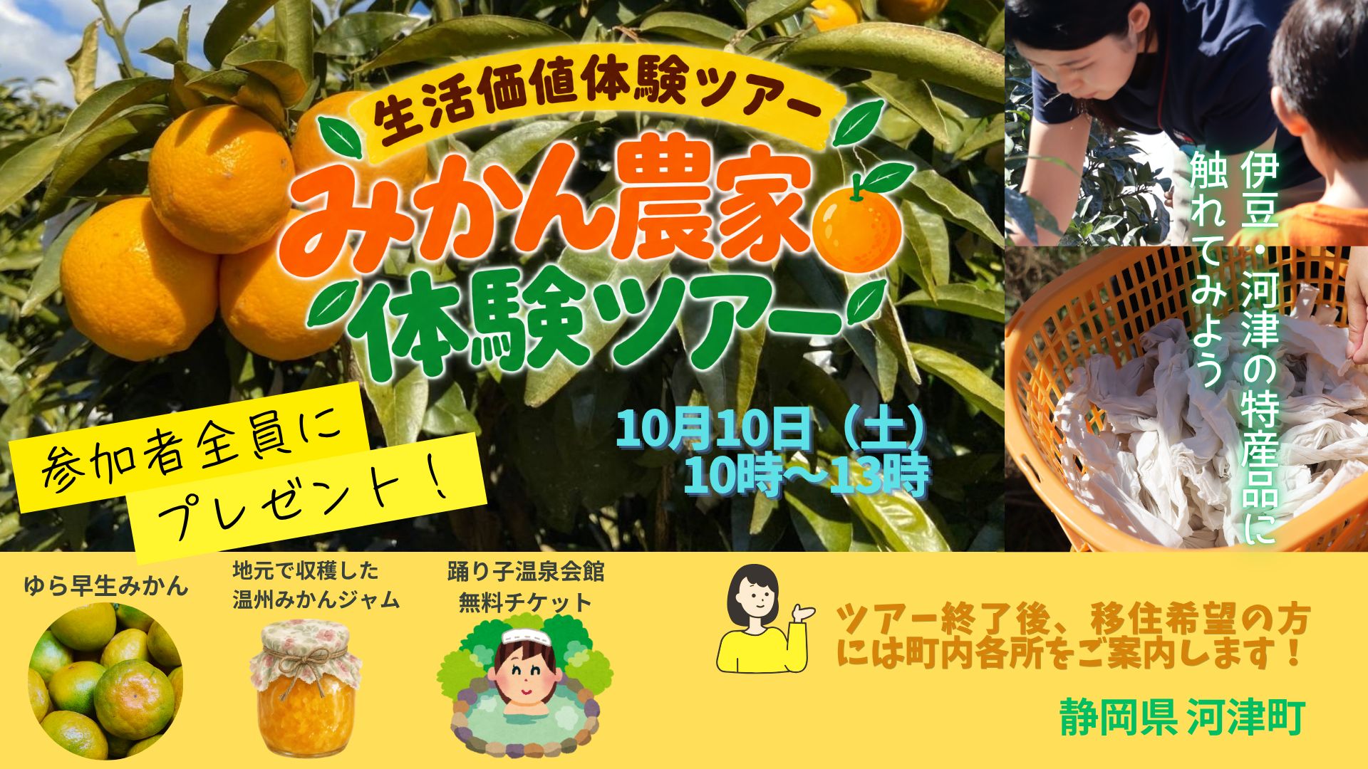 【伊豆・河津町】みかん農家体験ツアー | 移住関連イベント情報