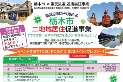 【栃木市】東武沿線から始まる栃木市二地域居住促進事業 | 地域のトピックス